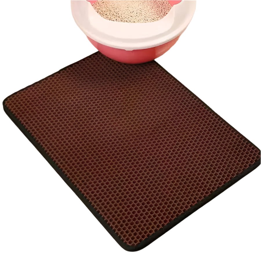 Brown Waterproof Cat Litter Mat for Minimalist Homes
