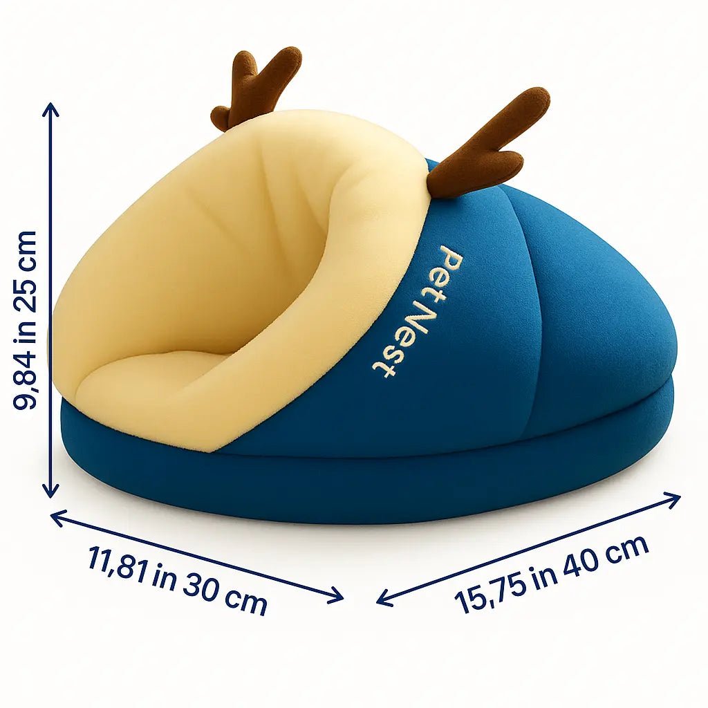 Dog Couch Bed – Blue | Plush, Cozy, Machine - Washable & Stylish for Small Dogs and Cats – | Pawtaa