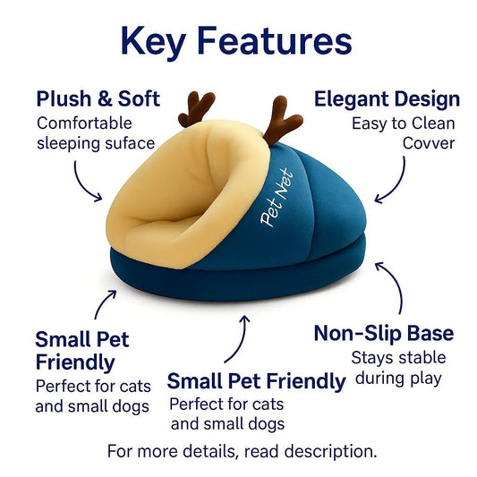 Dog Couch Bed – Blue | Plush, Cozy, Machine - Washable & Stylish for Small Dogs and Cats – | Pawtaa – secondary image
