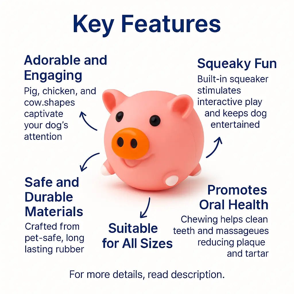 Farm Animals Toys – Durable, Squeaky, Non - Toxic Cow & Pig Chew Toys for Playful Dogs – | Pawtaa