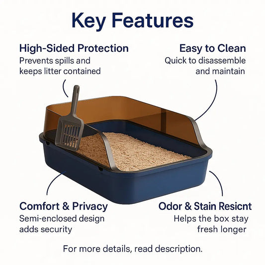 Top Entry Litter Box for Cats – Splashproof, Easy - Clean, and High Sided Design – | Pawtaa – secondary image