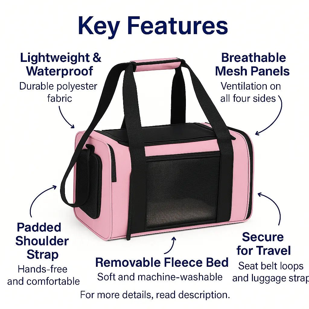 Soft Pet Carrier – Airline - Approved, Foldable, Durable, and Comfortable for Cats and Small Dogs – | Pawtaa