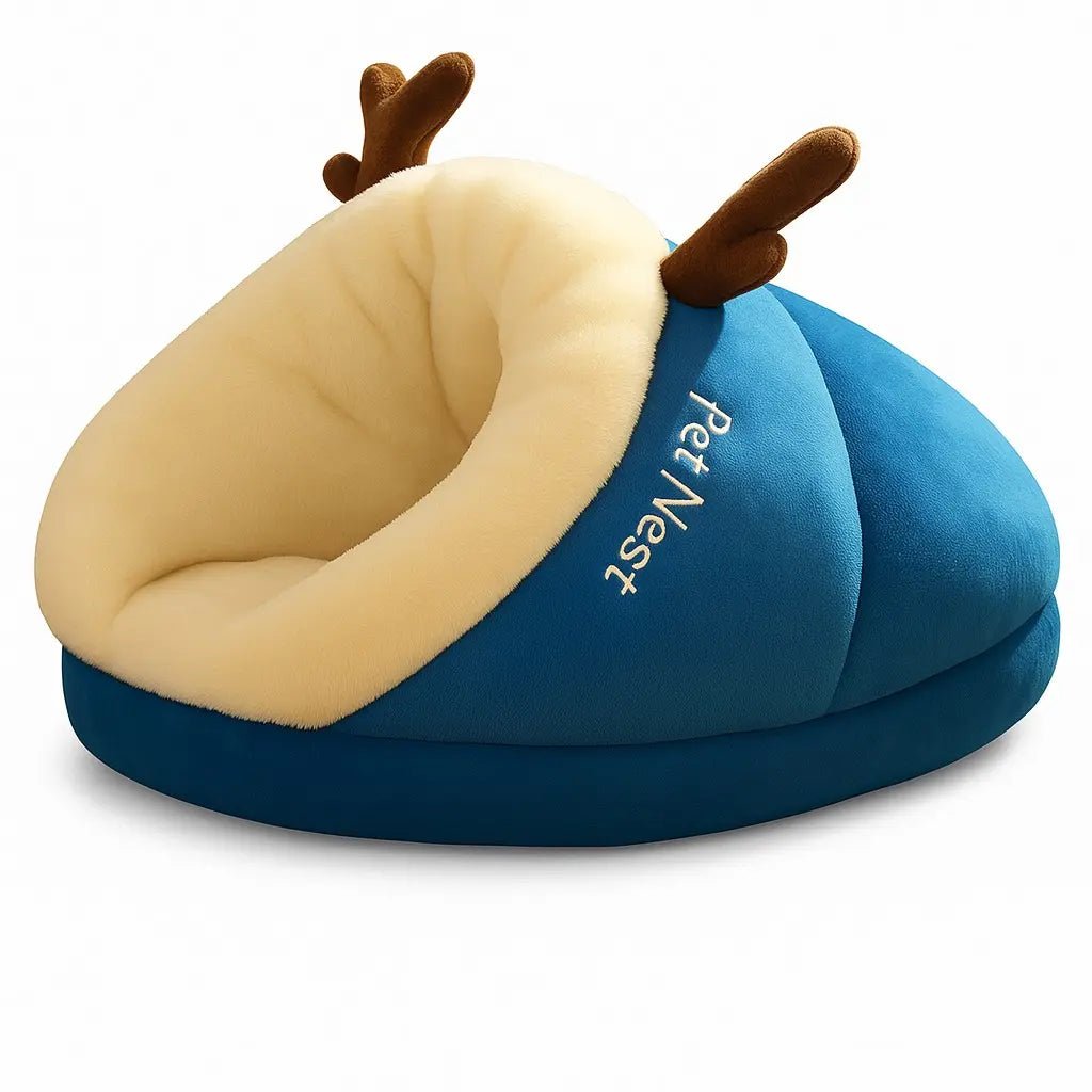 Dog Couch Bed – Blue | Plush, Cozy, Machine - Washable & Stylish for Small Dogs and Cats – | Pawtaa