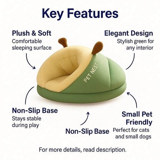 Dog Couch Bed – Green | Plush, Cozy, Machine - Washable & Stylish for Small Dogs and Cats – | Pawtaa – secondary image