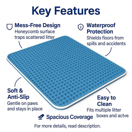 Large Litter Mat Cat – Honeycomb, Waterproof, and Easy to Clean – | Pawtaa – secondary image