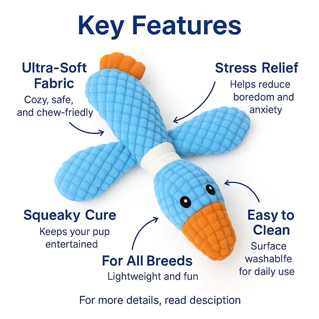 Dog Chew Toy Plush Squeaky – Goose - Shaped, Soft, Durable & Safe – | Pawtaa