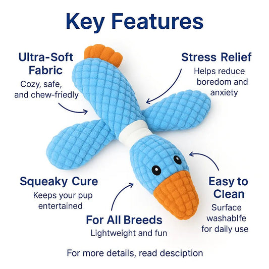 Dog Chew Toy Plush Squeaky – Goose - Shaped, Soft, Durable & Safe – | Pawtaa – secondary image