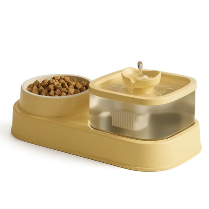 Bring harmony to your pet's routine with this soft beige feeding station — a sleek all-in-one solution that offers fresh flowing water and dry food in one compact, calming design.