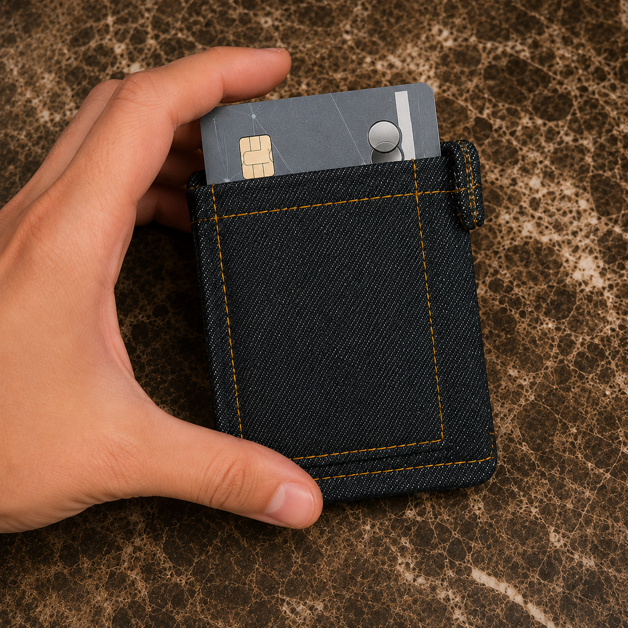 Portefeuille Compact en Jean
