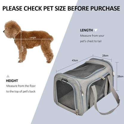 Soft Pet Carrier – Airline-Approved, Foldable, Durable, and Comfortable for Cats and Small Dogs