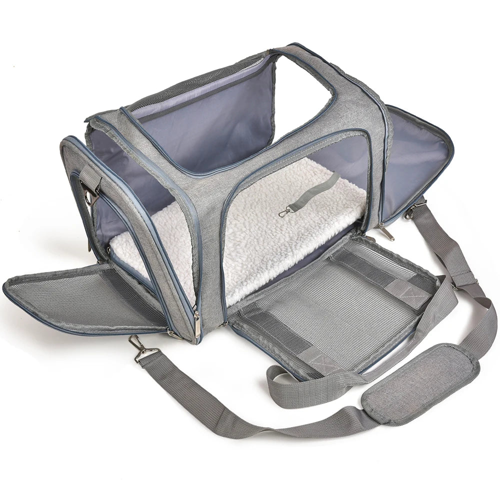 Soft Pet Carrier – Airline-Approved, Foldable, Durable, and Comfortable for Cats and Small Dogs