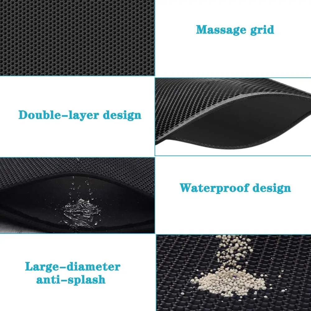 A close-up of the honeycomb structure, showing how it traps litter and prevents messes.