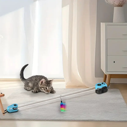 New Indoor Cat Toy Interactive Cat Toy Wheel Trainer Indoor Adjustable Speed Simulation Hunting Toy Cat Treadmill