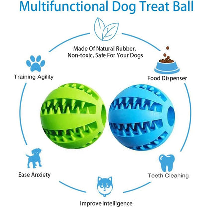 Interactive Rubber Chew Ball – Durable, Dental-Cleaning, Snack-Dispensing Toy for Dogs and Cats