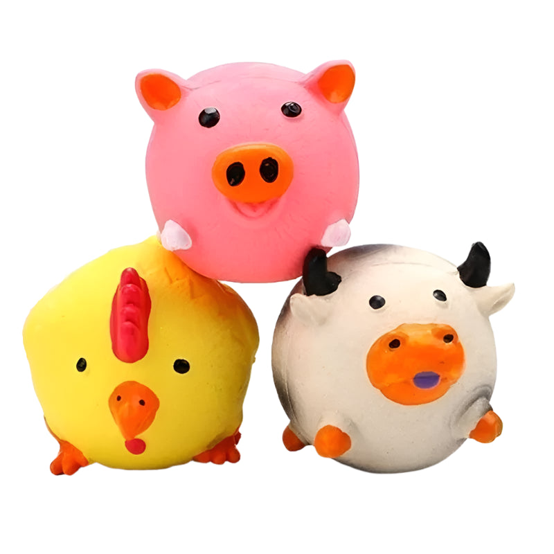 Farm Chew Toy - Squeaky, Durable, Non-Toxic, Cow & Pig Design for Playful Dogs