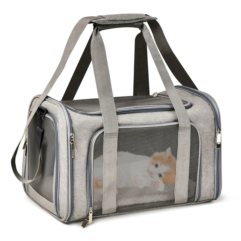 Soft Pet Carrier – Airline-Approved, Foldable, Durable, and Comfortable for Cats and Small Dogs