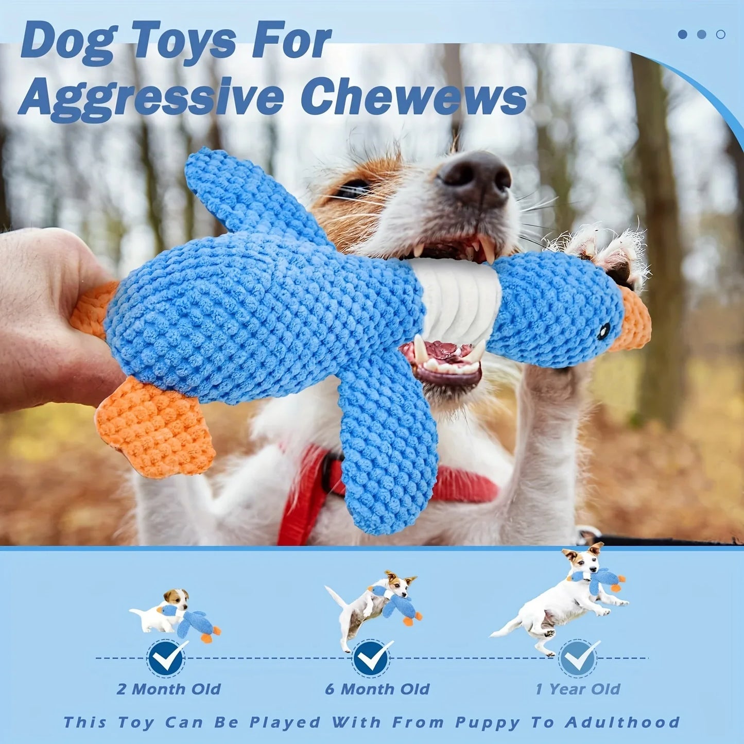 Goose Dog Chew Toy – Squeaky, Soft, Durable, Non-Toxic, Stress Relief, Dental Care, Interactive Toy