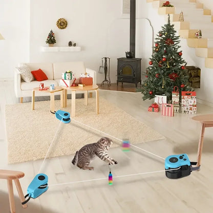 New Indoor Cat Toy Interactive Cat Toy Wheel Trainer Indoor Adjustable Speed Simulation Hunting Toy Cat Treadmill