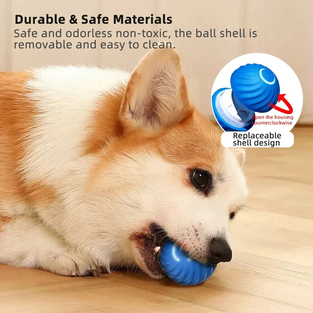 Smart Bouncing Ball - Interactive, Durable, LED Lights & Perfect for Small Active Pets