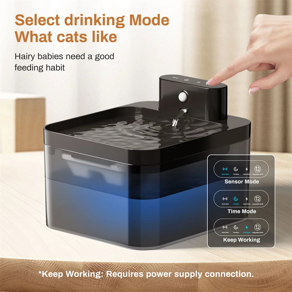 Smart Pet Water Dispenser - Double Filtration, Ergonomic, Portable Design & 2.2L Capacity