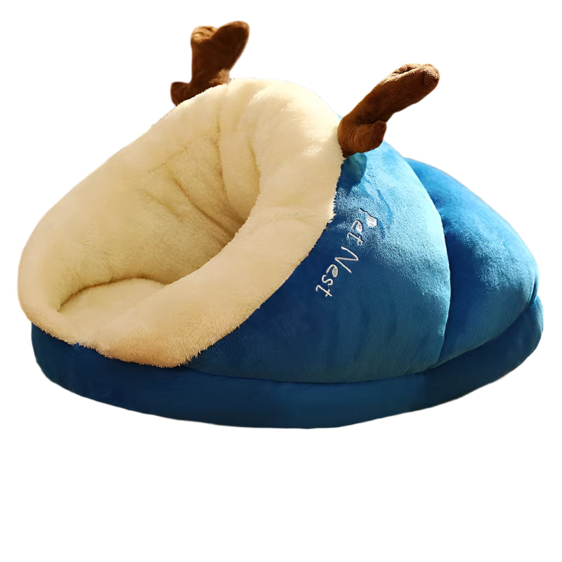 Blue Cozy Pet Bed - Plush, Warm, Machine-Washable for Small Dogs & Cats Comfort