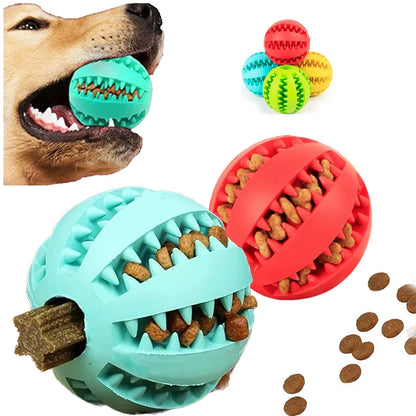 Interactive Rubber Chew Ball – Durable, Dental-Cleaning, Snack-Dispensing Toy for Dogs and Cats