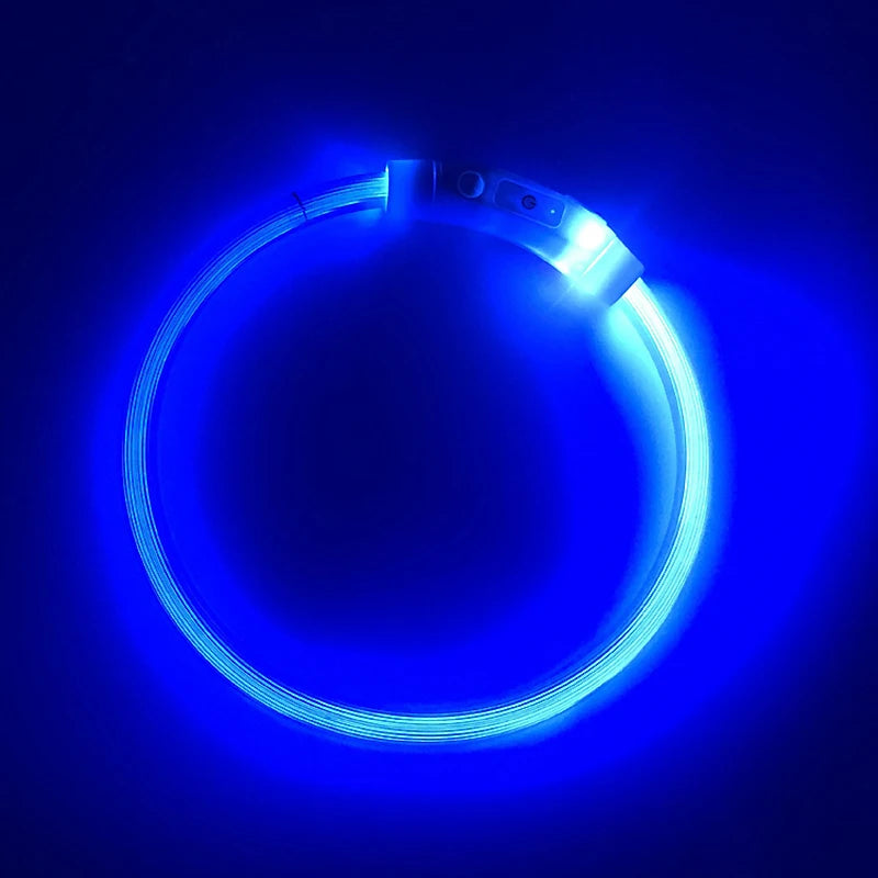 LED Dog Collar - USB Rechargeable, 3 Modes & Bright for Nighttime Safety