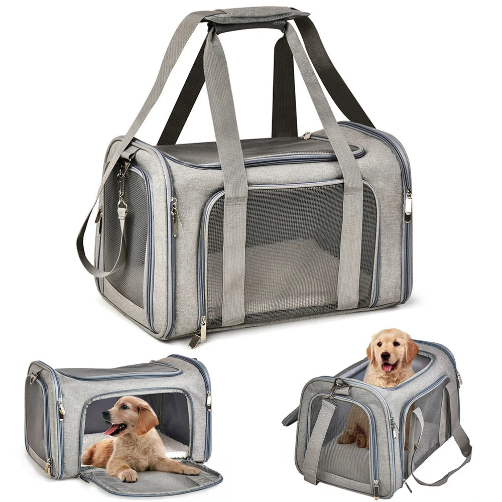 Soft Pet Carrier – Airline-Approved, Foldable, Durable, and Comfortable for Cats and Small Dogs