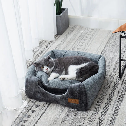 Triangle Cat Bed - 2-in-1 Cozy Design, Non-Slip, Moisture-Proof & Durable Size Medium