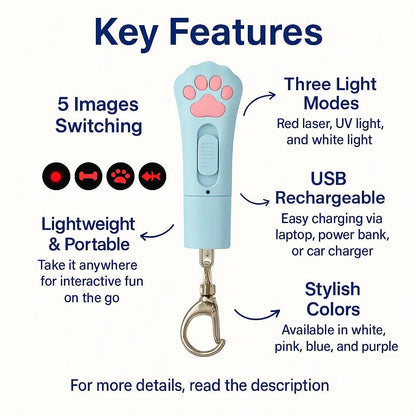 Laser Pointer Chaser – USB Rechargeable, 3 Modes, Interactive & Fun for Cats – | Pawtaa